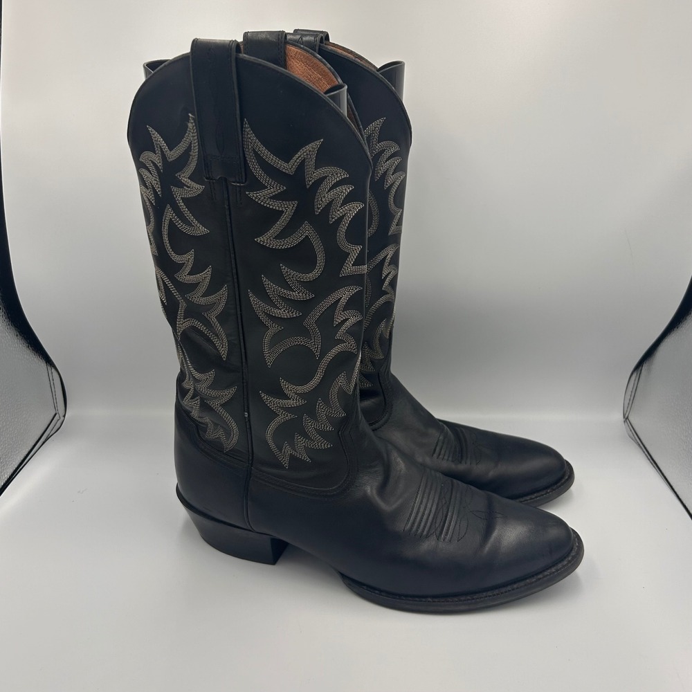 Ariat Heritage Western Black Leather Cowboy Boots Mens 11D Missing Insoles